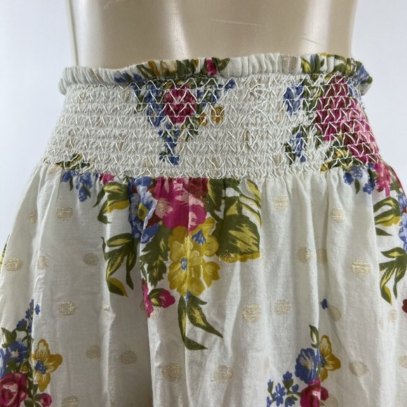 Floral Maxi Skirt - White with Pink and Green Accents - Picture 2 of 9